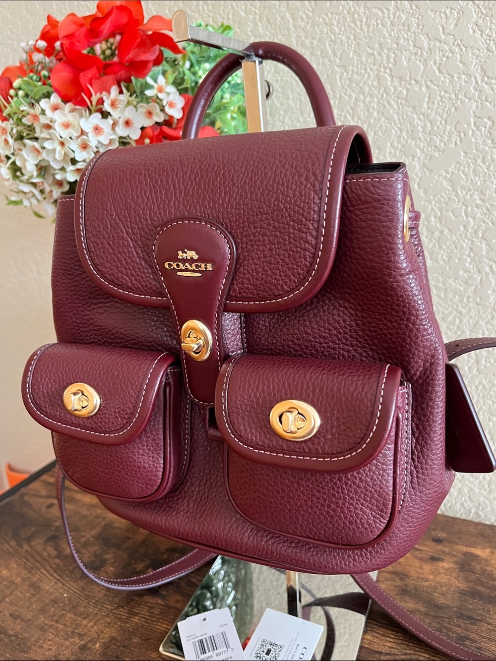 🆕 Coach Hadley Backpack dark wine - Picture 2 of 10